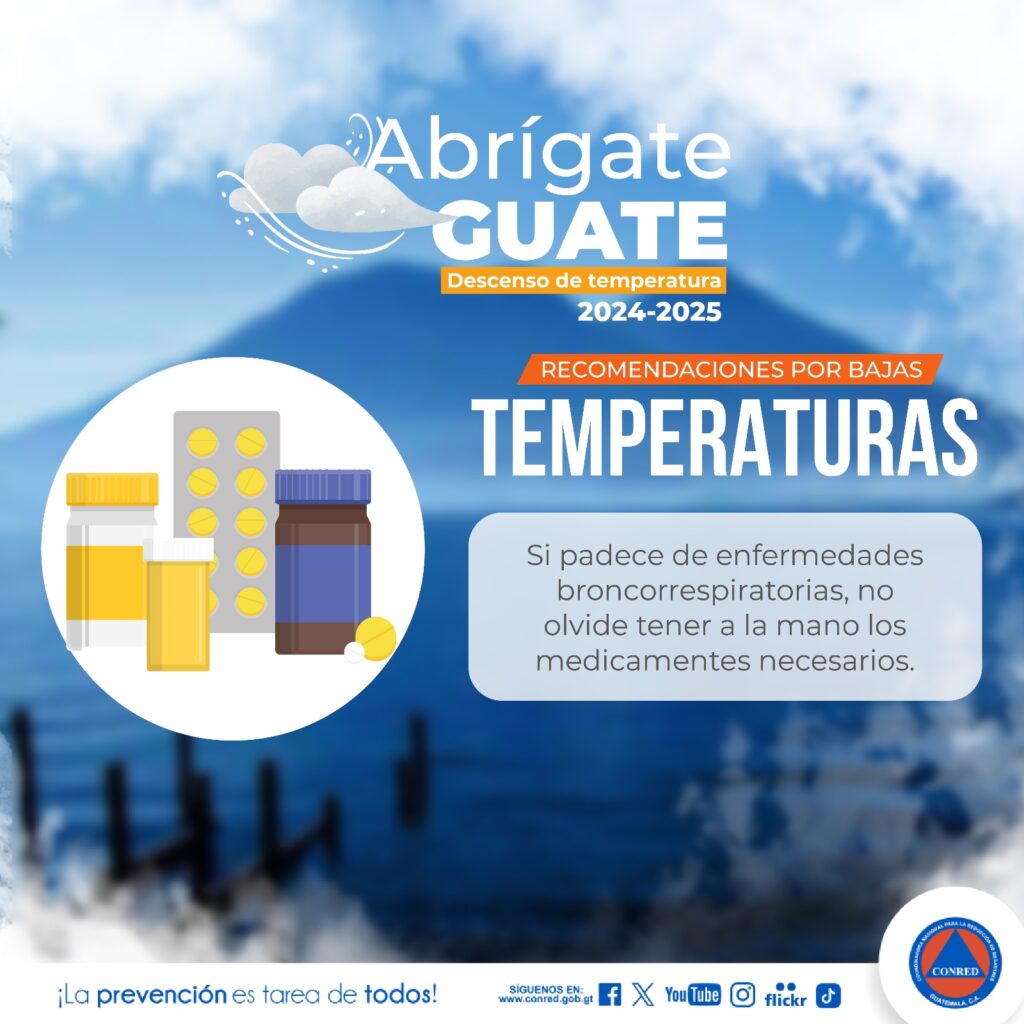 Conred activa refugios por frío extremo en Guatemala