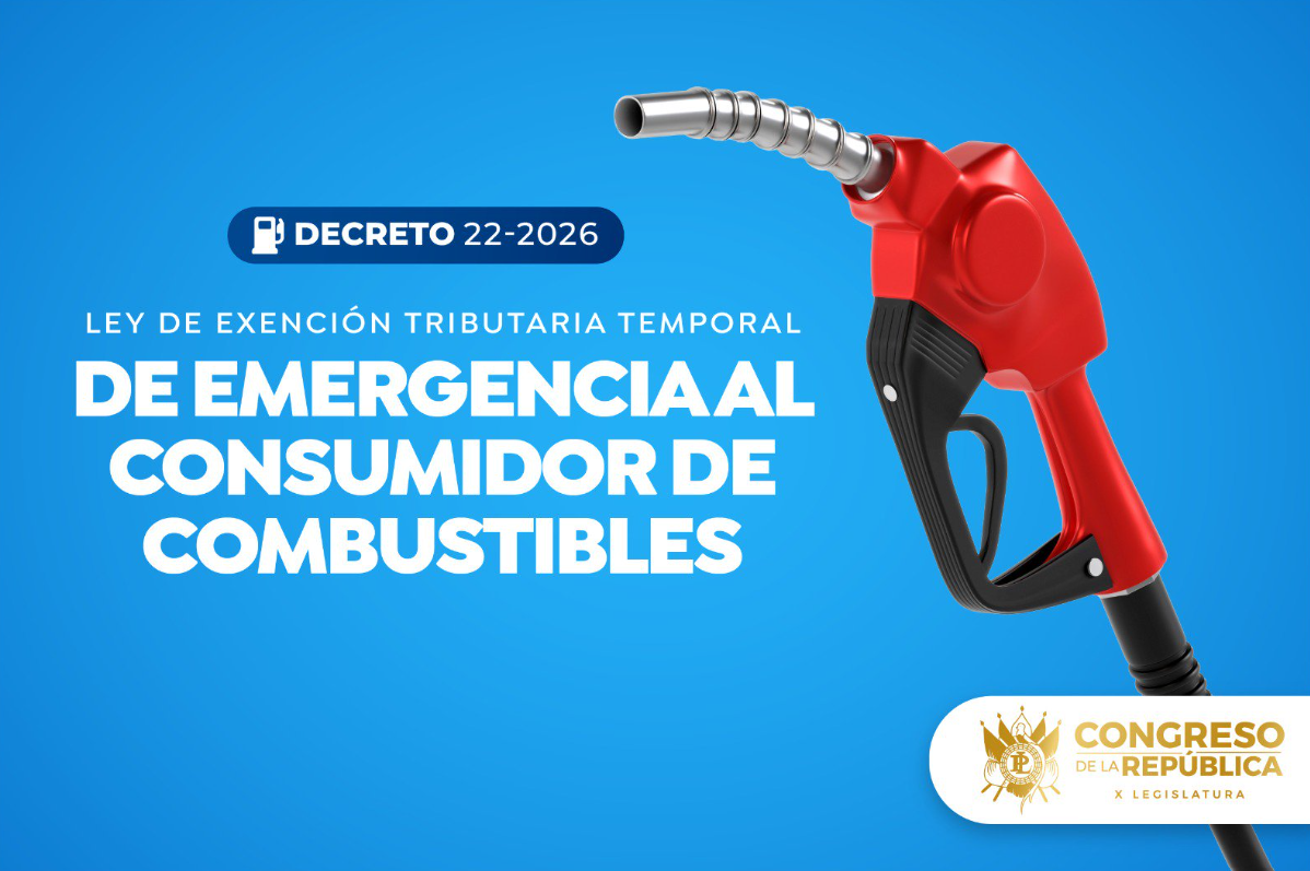 Decreto 22-2026 que exime de impuestos a los combustibles es aprobado por el Congreso