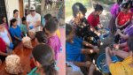 Mujeres agricultoras de Alta Verapaz cosechando hongos ostra producidos en un módulo de cultivo comunitario.