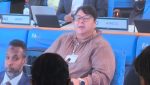 La viceministra de Sanidad Agropecuaria y Regulaciones del MAGA, Mayra Motta, durante su intervención en el 37º período de sesiones del Comité de Pesca de la FAO.