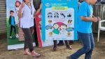 Adolescentes y jóvenes participando en dinámicas de integración y talleres de salud mental en la comunidad de Poité Centro, San Luis, Petén.