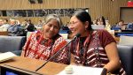 Juana Sales Morales y Alejandra García Ramírez, lideresas maya mam, en el Foro Permanente de las Naciones Unidas para las Cuestiones Indígenas